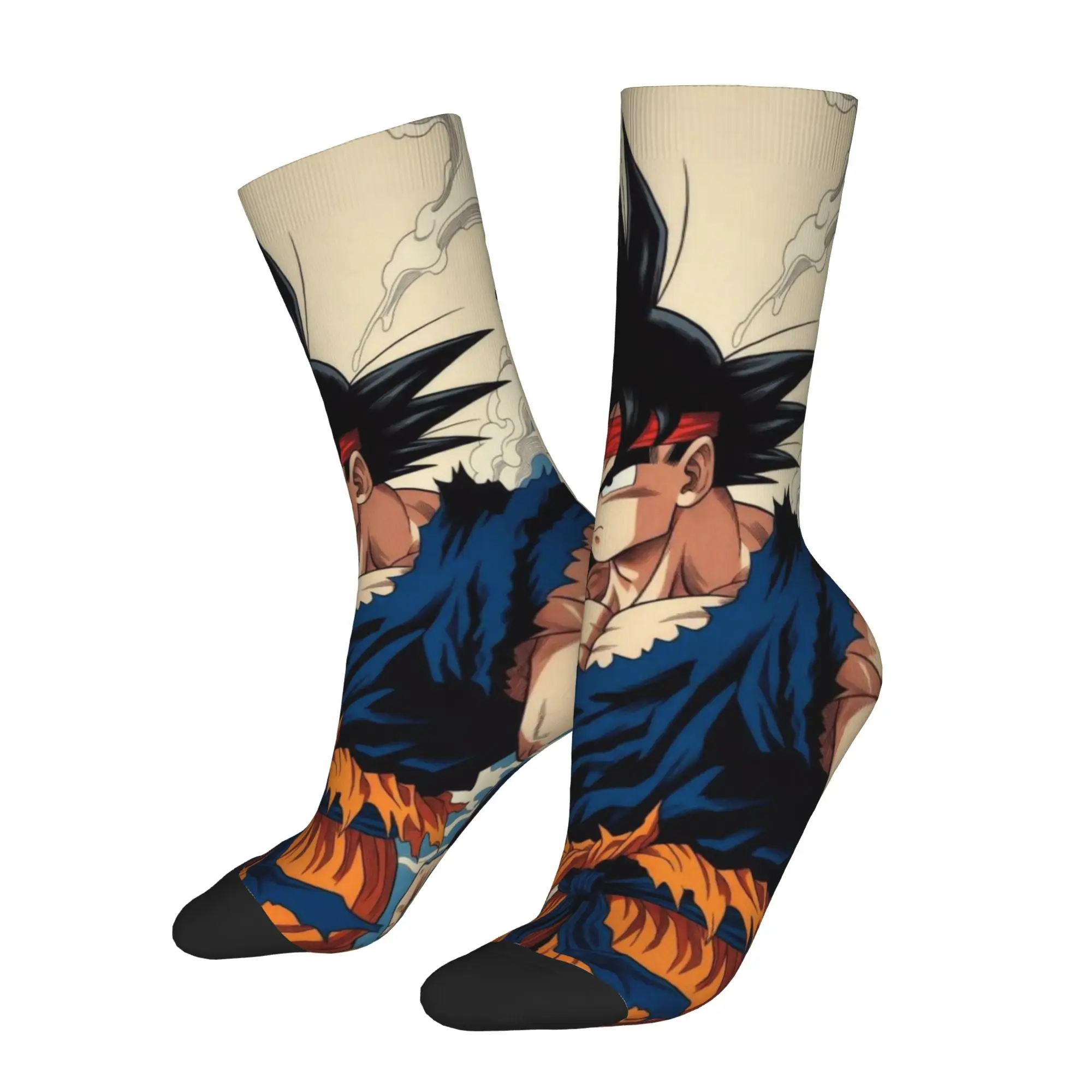 1 Pair Funny Sock Dragon Ball Son Goku (2) Vintage Quality Pattern Printed Men Socks Novelty Men's Socks