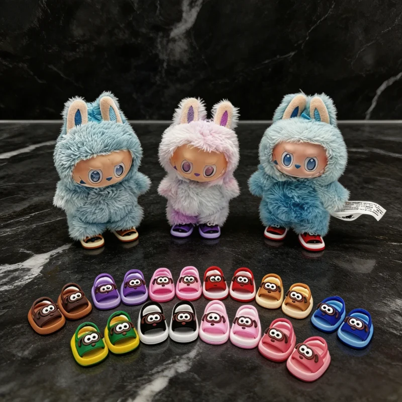 Suitable for Labubu Shoes Beach Slippers 15/17cm Plush Doll 