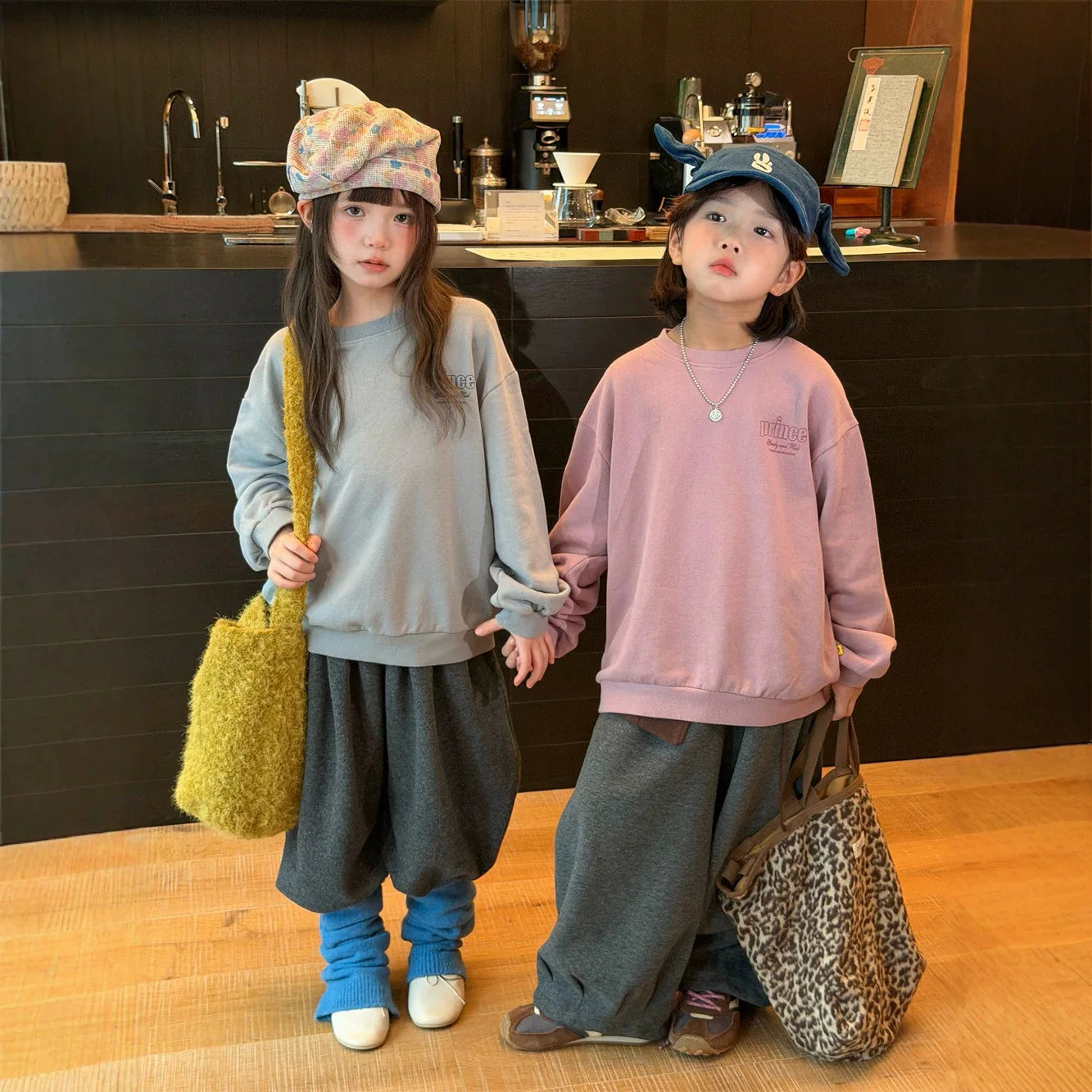Autumn New Korean Style Simple Versatile Pullover 2026 Children Clothing Boys Girls Casual Round Neck Letter Prints Hoodie