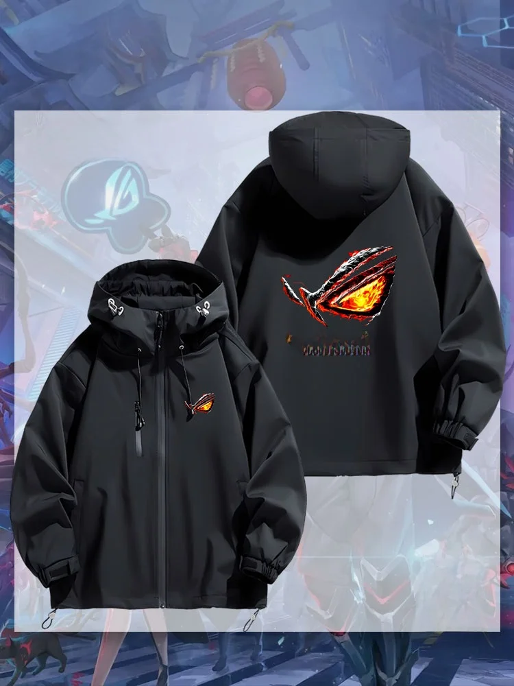 

ex Hooded Jaet Casual Loose Clothing Waterproof Polyester Fiber Long Sve Zipper Closure Youth Sle Coat