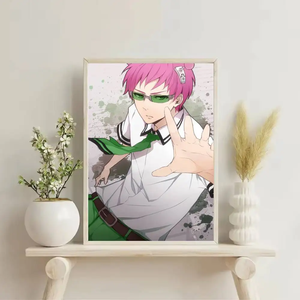 Anime Saiki K Animals Funny Poster Self-adhesive Art Waterproof Paper Sticker Coffee House Bar Room Wall Decor
