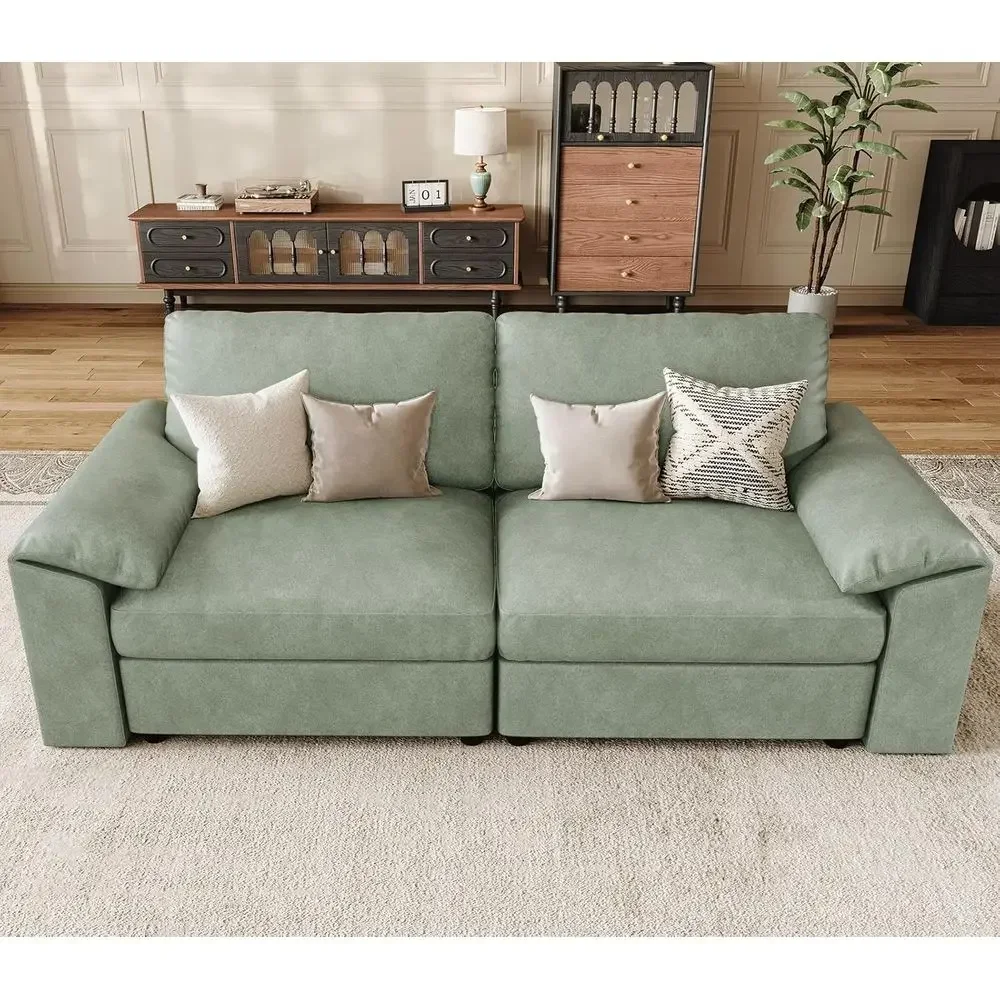 Loveseat Soa or Living Room,Oversized Deep Seat ular Sectional,Classic Comy 2 Seater Soas,Scratch Resistant aux Leather Couch or
