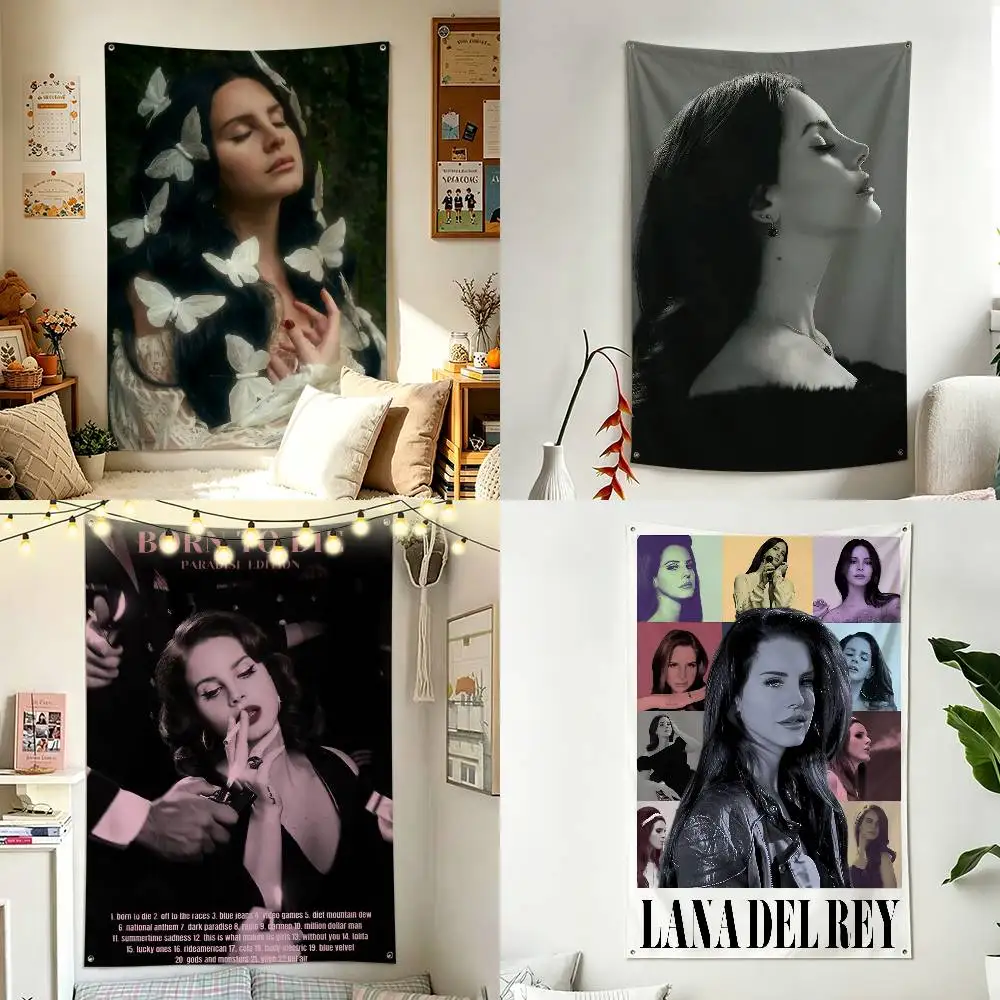 Beautiful L-Lana Del Rey Singer Home Decor Wall Hanging Vertical Flags Indoor Outdoor