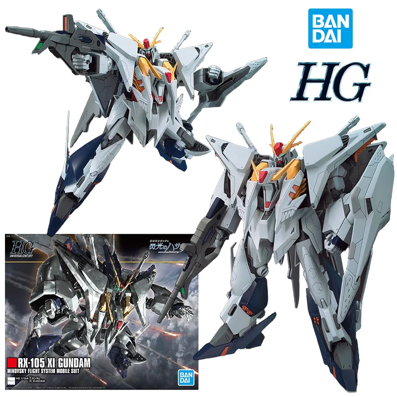 Bandai HGUC 1/144 RX-105 XI Gundam 18Cm Gundam Hathaways Flash Anime Original Action Figure Model Assemble Toy Gift Collection