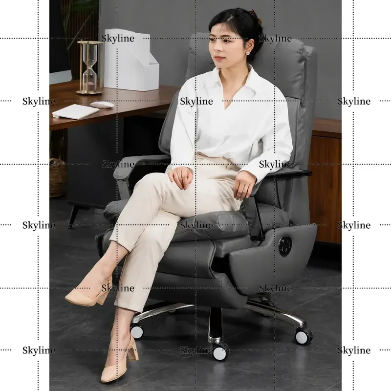 for Leather Boss Chair Business Class Luxury Office Seat Massage Reclining Home Computer Chair