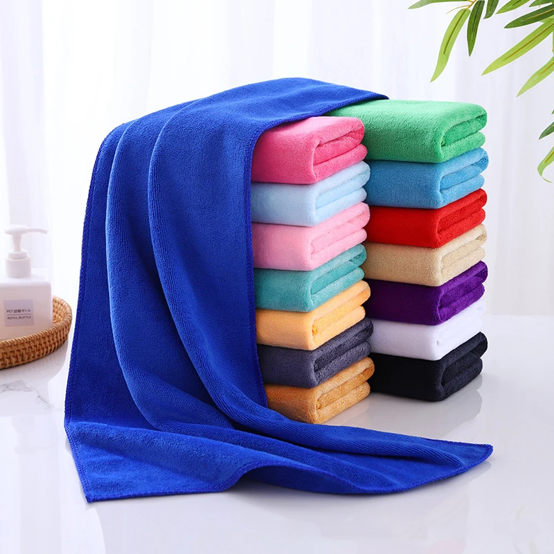 Solid Microfiber Cleaning Rag Towels for Hotel Thickened Absorbent Quick-Drying Beachtowel Gas Station Car Wash Glass Gift Towel