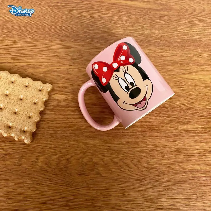 Disney 350ml Pink Mickey Mouse Minnie ceramic cup cute cartoon cup girl coffee office cup home desktop decorations ornaments