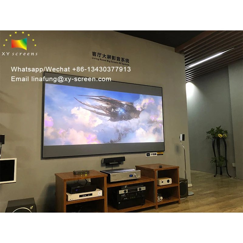 XY Screens 125inch 130inch Ultra Thin Frame UST ALR Hign Gain Ambient Light Rejecting Ultra Short Throw Laser Projector Screen