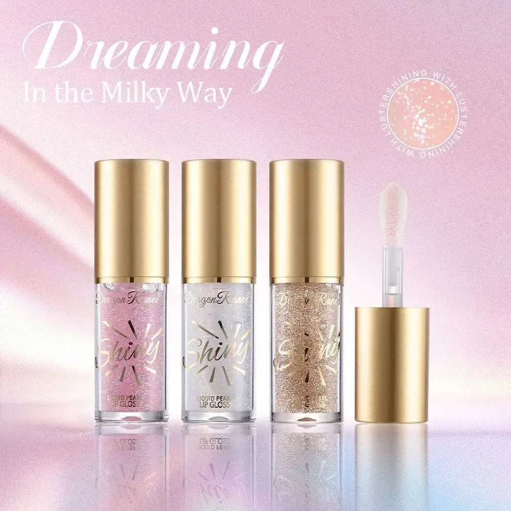 New 3 Color Lip Gloss Shining Pearl Luster Moisturizing Waterproof Long-lasting Repair Lip Fashion Design Popular Lip Gloss 4ml