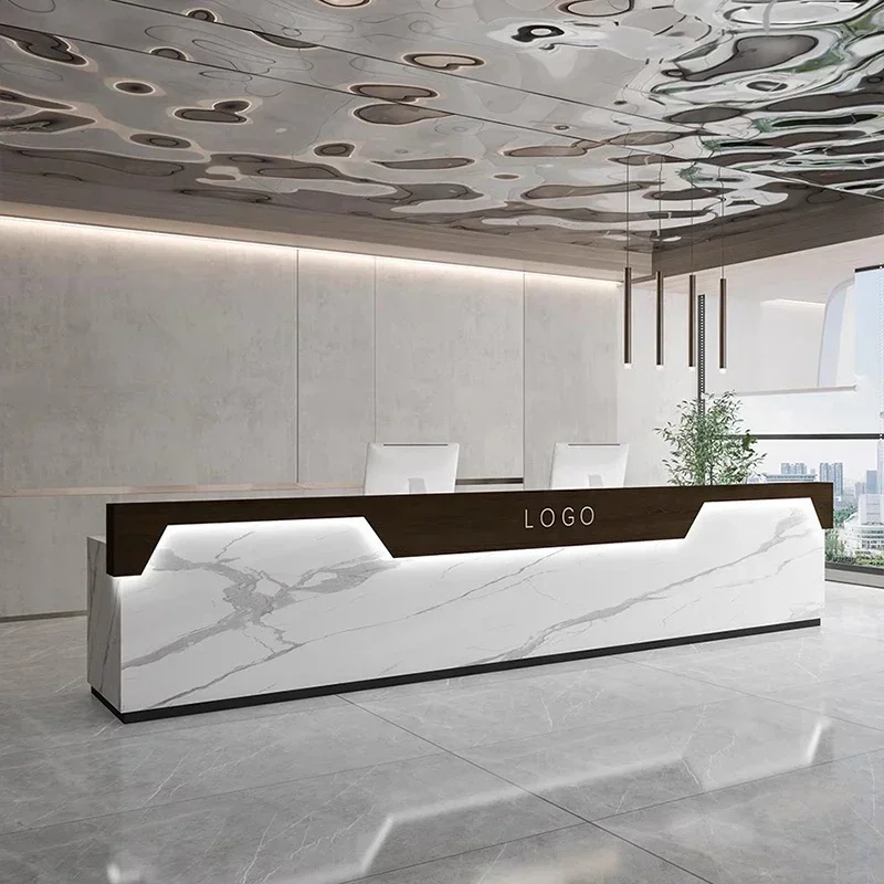 

European Salon Beauty Reception Desk Shop Stand Bar Counter Reception Desk Conference Minimalist Mostrador Unique Furniture