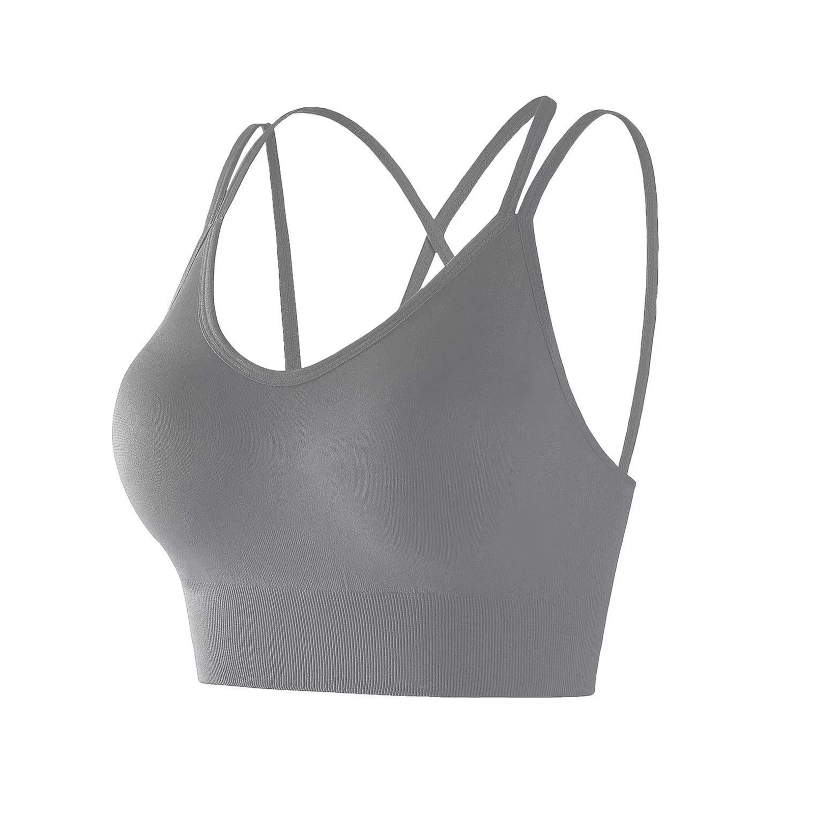 Ropa interior deportiva de una pieza a prueba de golpes para mujer, parte de atrás bonita, sujetador de Yoga, Tirantes finos, sujetador de realce sin aros para mujer