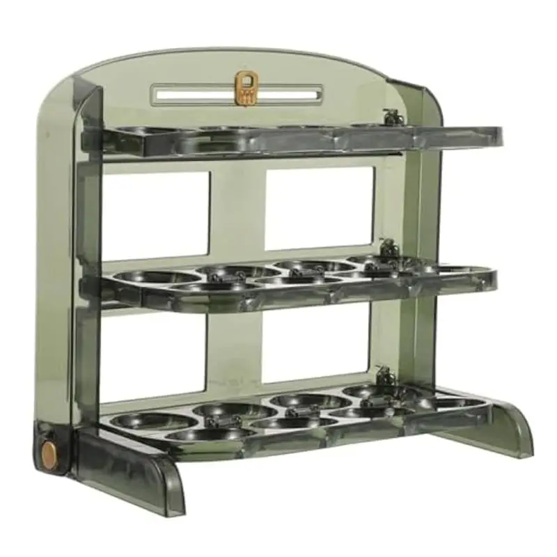 حامل بيض قابل للطي جديد لعام 2026 للثلاجة، حاوية تخزين البيض مكونة من 3 طبقات لباب جانبي للثلاجة، صينية بيض قابلة للطي #2