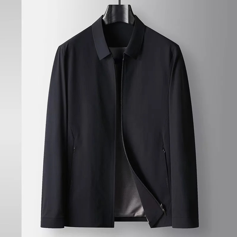 

026 Новая мужская куртка-пиджак для весны и осени, легкий люкс, деловой стиль, качественная ткань с эффектом микро-жатки