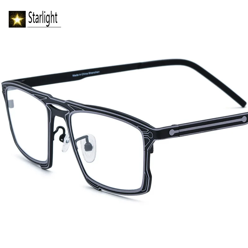 

Ультралегкая красочная квадратная оправа для очков из чистого титана, мужская оправа для очков с маленьким лицом, мужская оправа для чтения, деловая близорукость, женская 138 мм