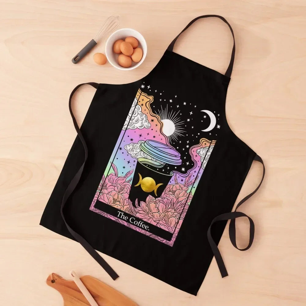 

Tarot card the Coffee Apron Cooking Customizable Woman Kitchens Women's Home Clothes Apron