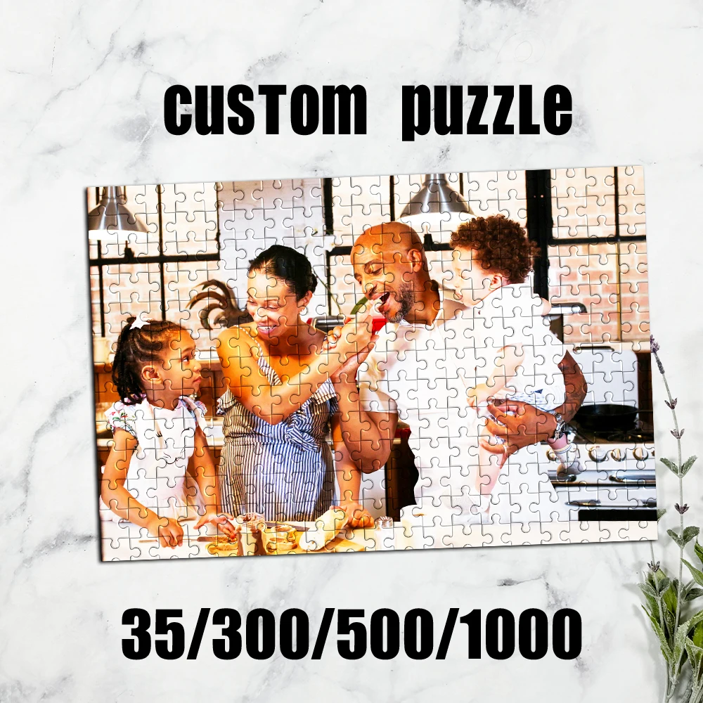 Personalized Custom Photo Puzzle Customized Kitchen Happy Family Interaction Theme Puzzle DIY Toys home Decoration