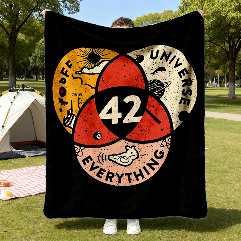 42 The Answer To Life The Universe And Everything Vintage T, Flannel Blanket, Funny Science Flannel Throw