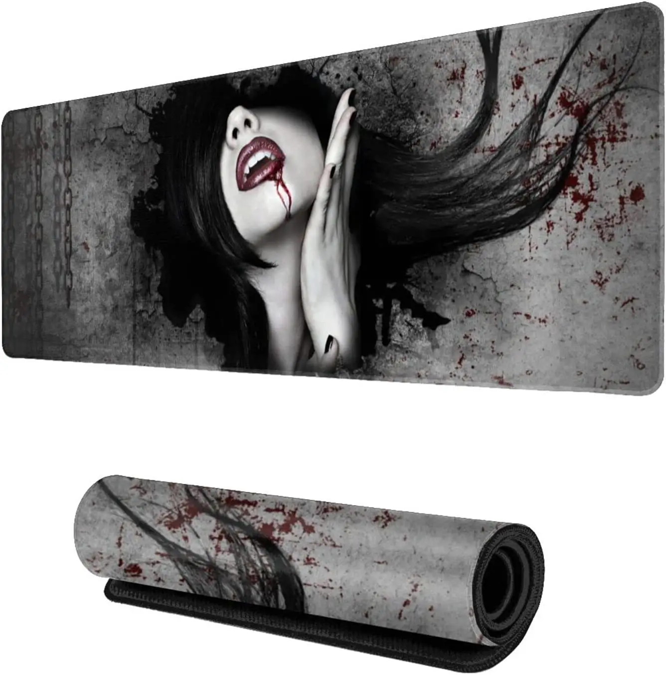 Dark Fantasy Gothic XL Large Mouse Pad for Desk Non-Slip Long Extended Keyboard Pads Mousepad Rubber Table Mat 31.5X11.8Inch