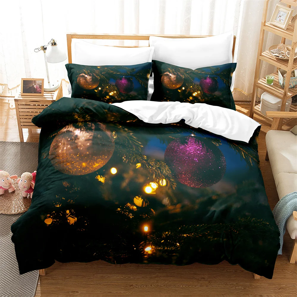 

3PCS Black purple golden ball Bedding Sets Home Bedclothes Super King Cover Pillowcase Comforter Textiles Bedding Set