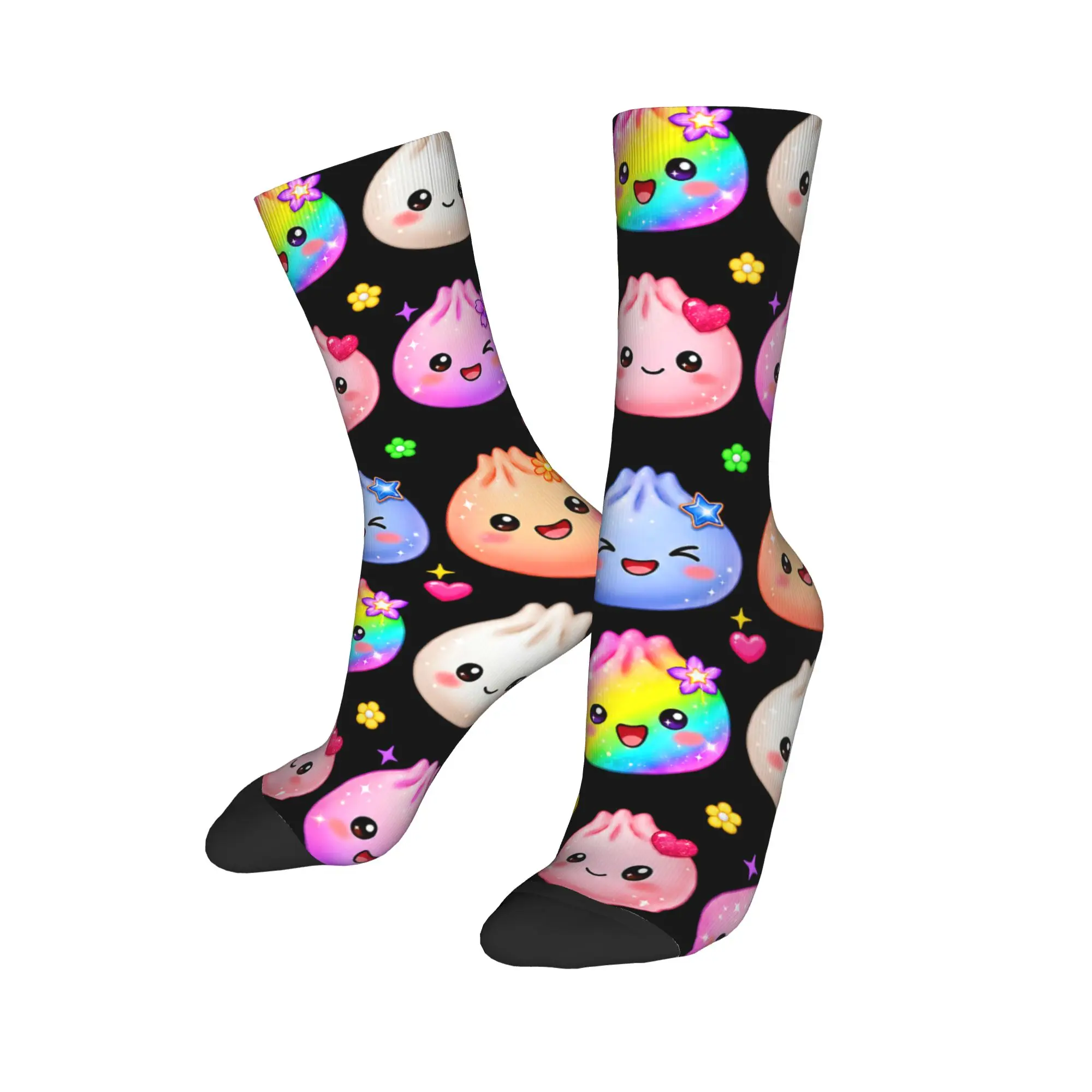 Happy Funny Men's Socks Casual Kawaii Dumpling Cute Pastel Anime Lovers Sock Polyester  Skateboard Women's Socks Spring Summer