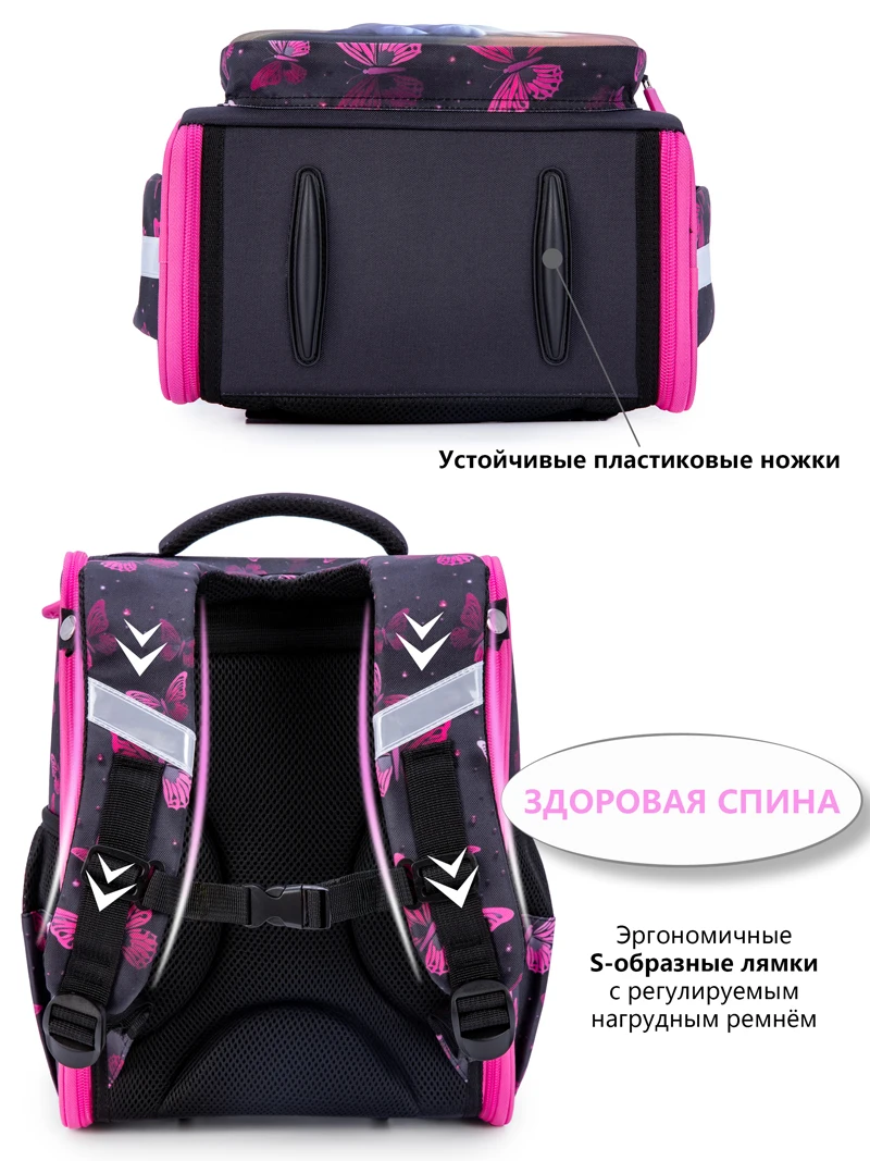 Orthopedic Schoolbag Girls Backpacks for School Waterproof Kids Satchel Children Cartoon 3D Cat Knapsack Mochila Escolar