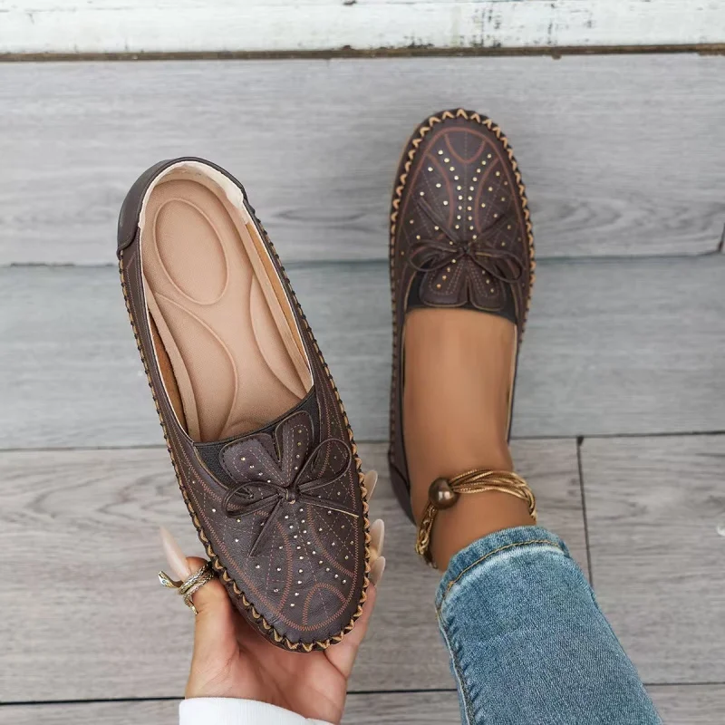 

Women's Flats Casual Round Toe Flat Shoes Women Breathable Loafers Shallow Comfort Shoes Ladies Women's Shoes New Slip On