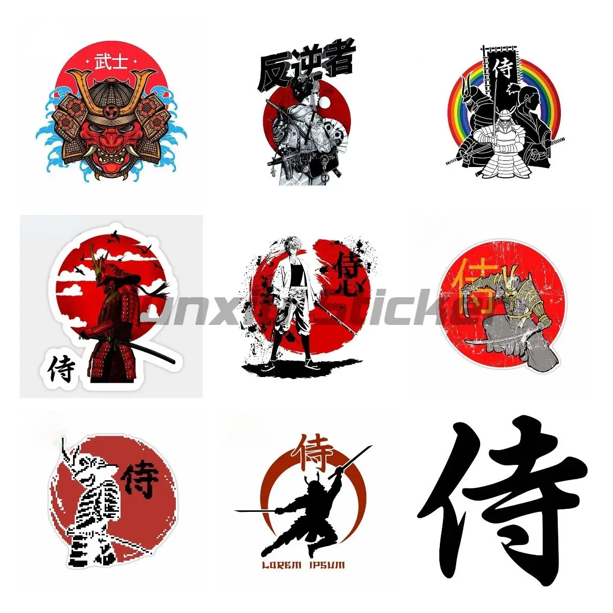 

Personality Samurai Label Waterproof Car Sticker Motorcycle Laptop Decoration Waterproof and Sunscreen Vinyl Sticker