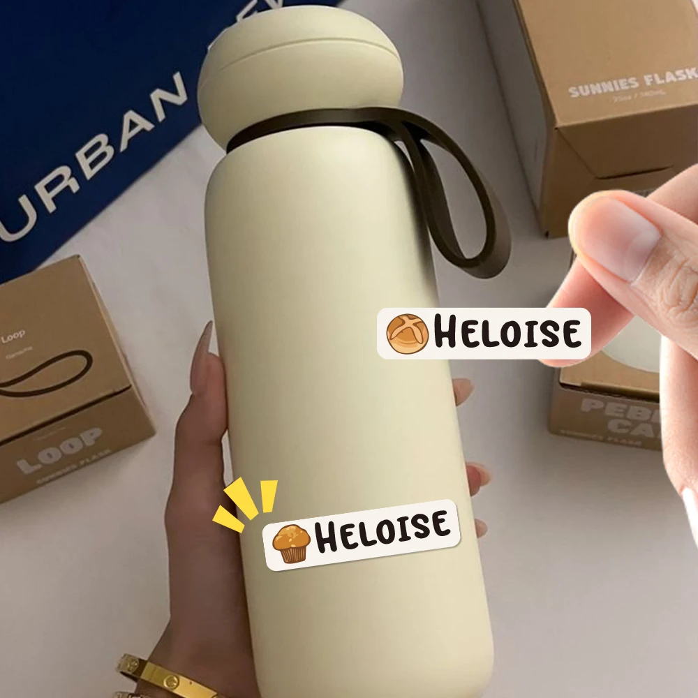 Custom Bread Name Sticker,Transparent Waterproof Stickers for Kids,diy Name Labels for School Bottles Pen Box Mug Uniform