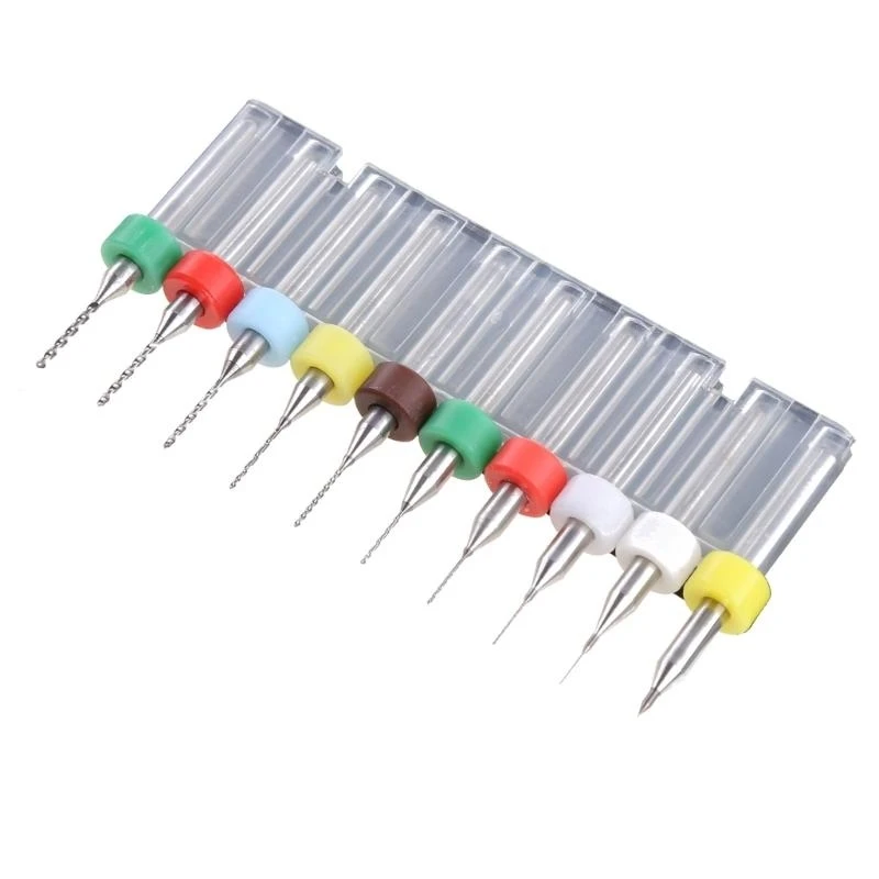 A5YD 10PCS 0.1mm ~ 1.0mm PCB 프린트 회로 보드 탄화물 마이크로 드릴 비트 세트 도구