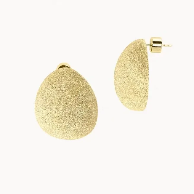 

Jenny&dave Gilded Sand Oval Earrings With Niche Design And Retro Temperament Jewelry Earrings Women's Earrings Ear Cuffs