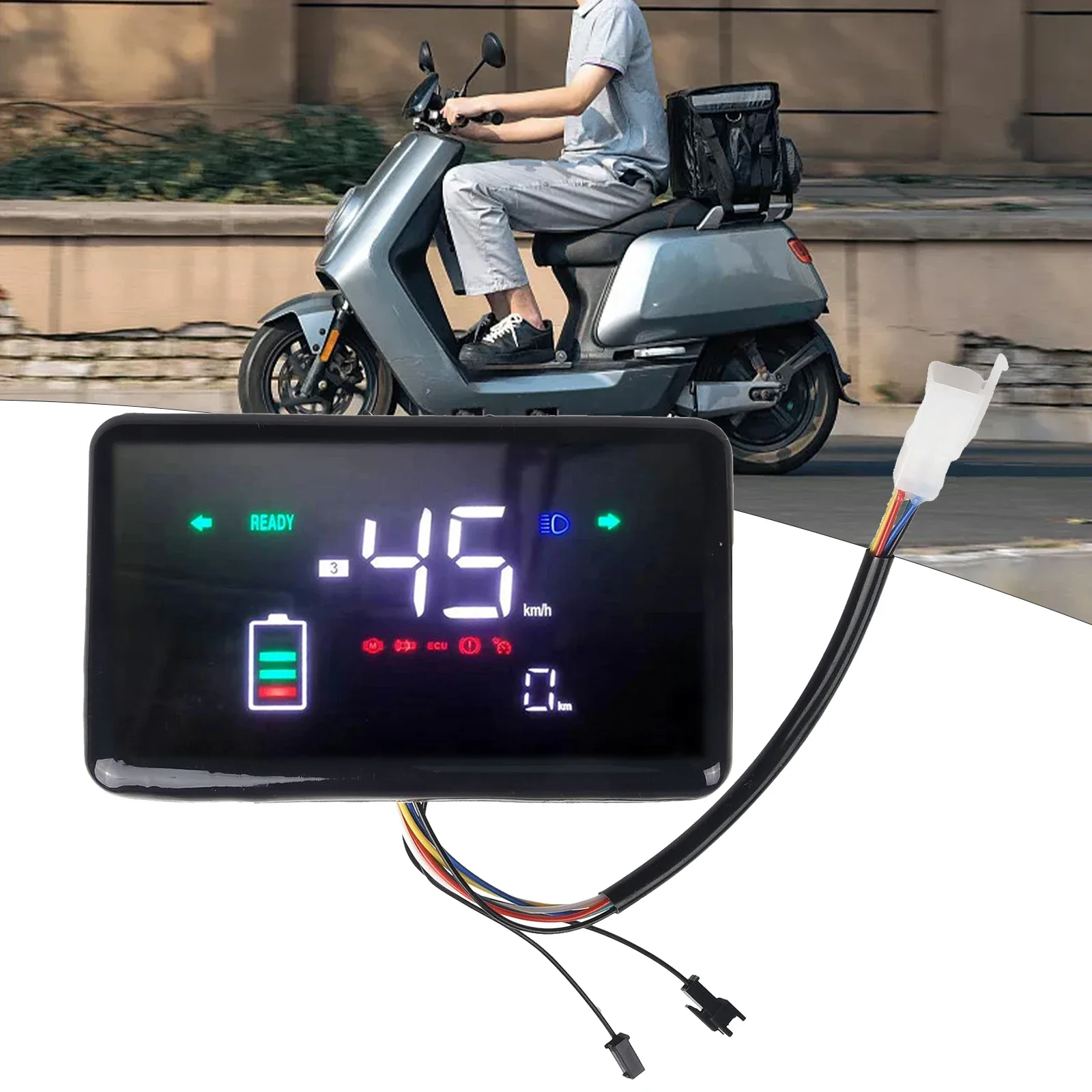 1pc E-bike LCD Display Motor Speedmeter Screen 48-72V E-Bike Electric Bike Scooter Motor Meter LCD Display Bicycle Accessories