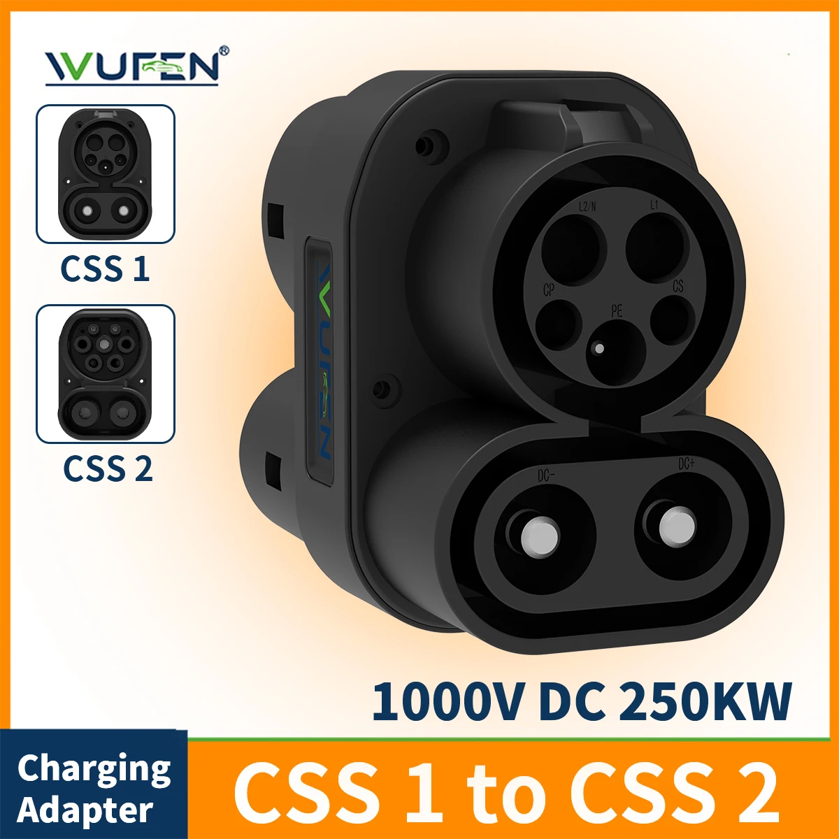

WUFEN CCS1 к CCS2 EV DC 1000V 250A CCS Combo 1 к Combo 2 Штекерный адаптер EV зарядное устройство разъем адаптер автомобильные аксессуары