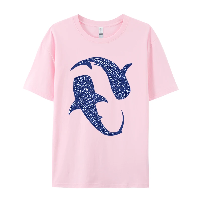 Blauwe Walvishaai Eenvoudige Afdrukken T-shirts Vrouwen Zomer Katoenen Tops Comfortabele O-hals Oversized T-shirt Casual Dameskleding