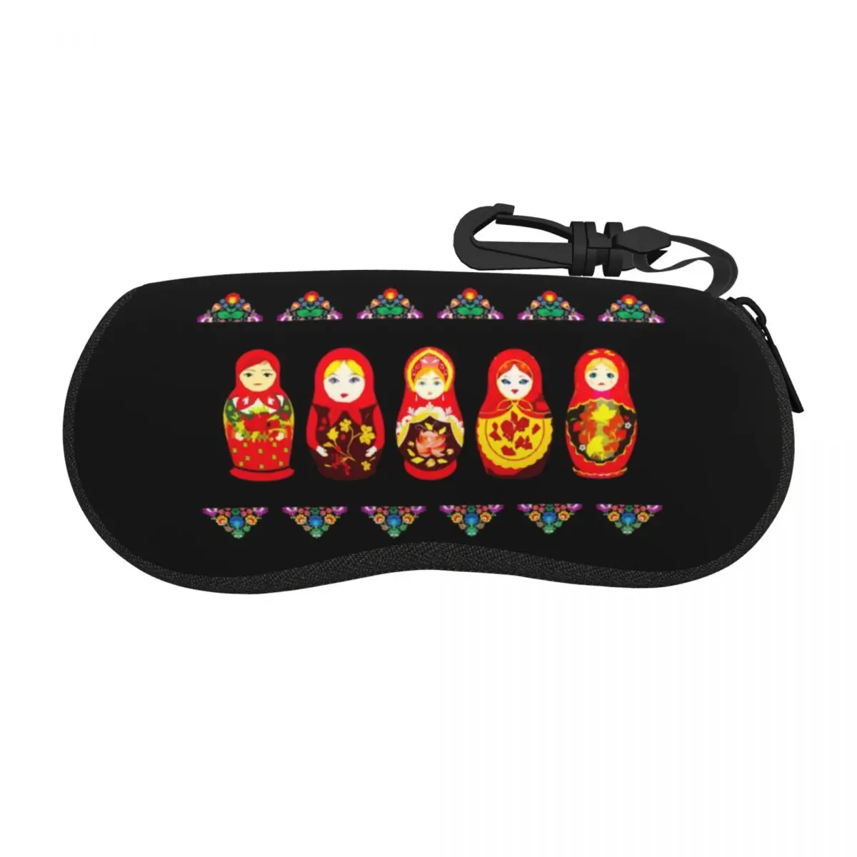 Estuche para gafas de concha Matryoshka, muñeco anidado ruso personalizado, Cool Rusia Babushka, estuche para gafas de arte popular, estuche para gafas de sol