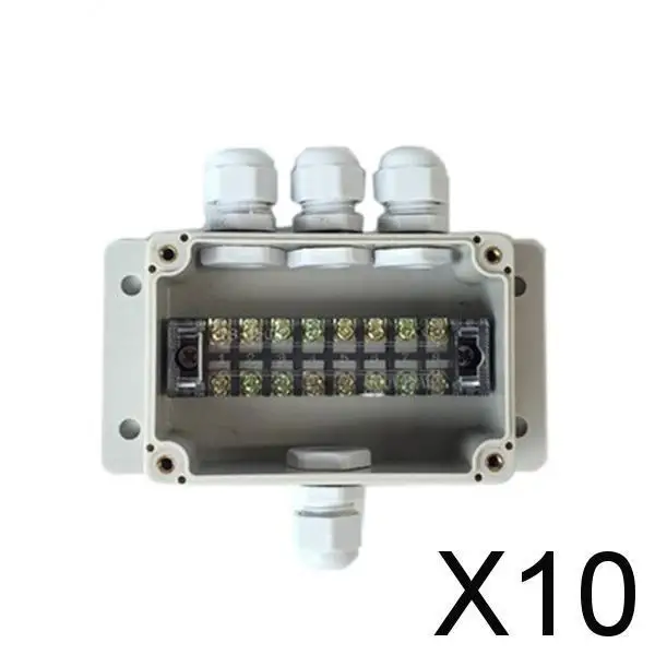 

10x IP66 Waterproof Electrical Junction Box Cable Glands 132x69x50mm 1 in 3 Out