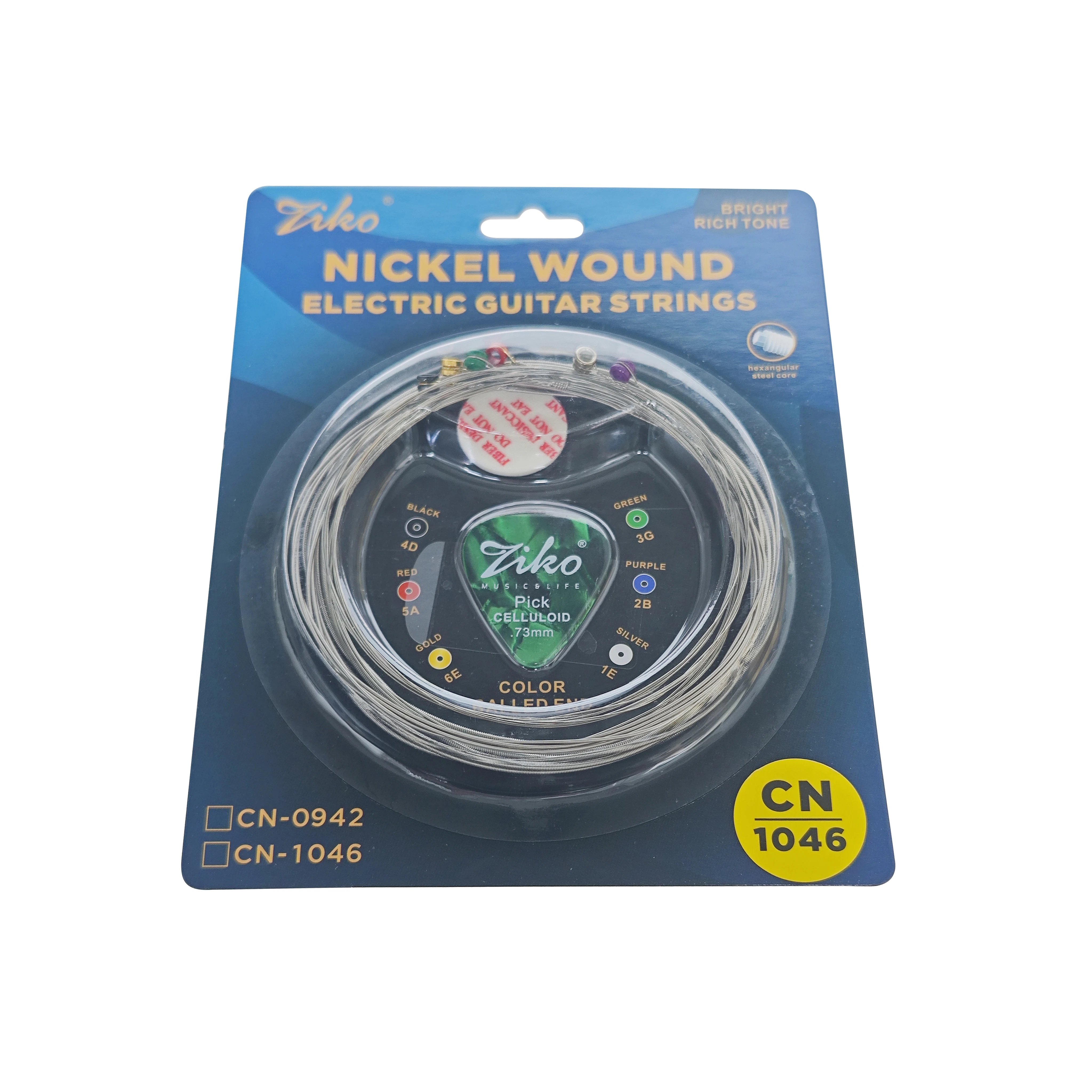 ZIKO عالية الكربون الصلب عرافة الأساسية سلاسل الغيتار الكهربائي سبائك النيكل CN-0942 CN-1046 رمز اللون الغيتار الملحقات