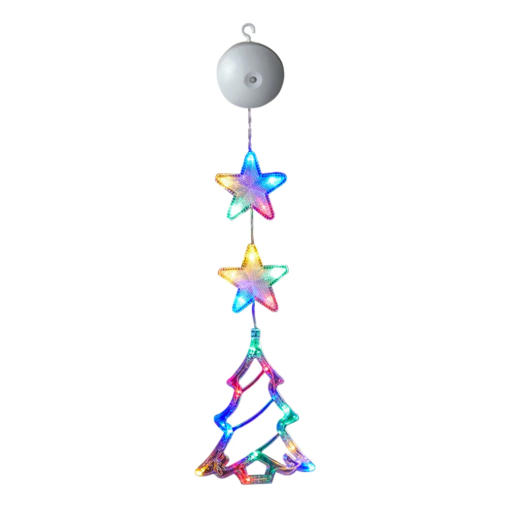 1/3 pièces lampe à ventouse LED de noël multicolore éclairer suspendu décoration de noël à piles pour décor de cheminée d'arbre de noël