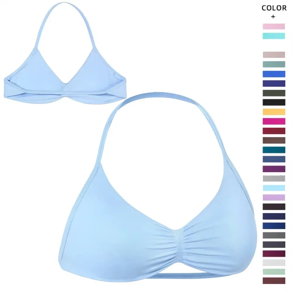 

Yoga Strappy Bra Resistance Training Hot Sale Trend Dynamic Girl Women Medium Support Seamless Strap Halter Workout Yoga Bra