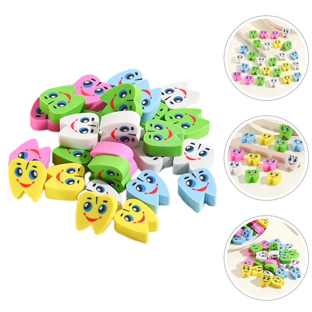 60 Pcs Erasers Dental Dry Back to School Party Favors Mini Supplies Pencil Kids for Bulk Child