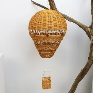 Handgefertigter Rattan gewebter Anhänger für Kinderzimmerdekoration, Heißluftballon, Requisitenfotografie, nordische Wandhänge -Ornamente 8 Hauptverkäufe Hot Air Wand Ball - №3