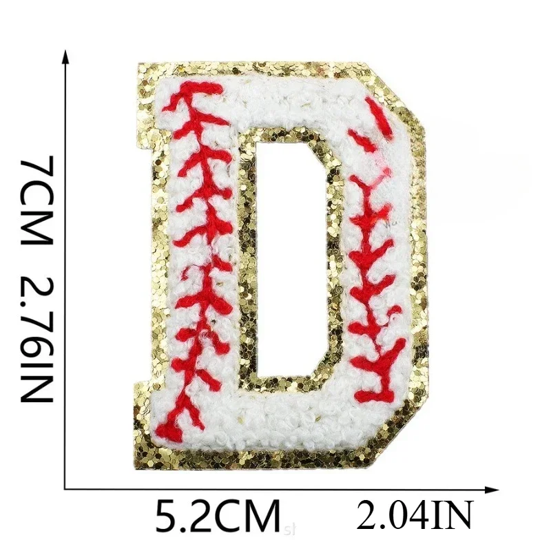 7 سنتيمتر البيسبول الإنجليزية الأبجدية التطريز القماش ملصق البيسبول نمط الكمبيوتر التطريز ختم الكي #6