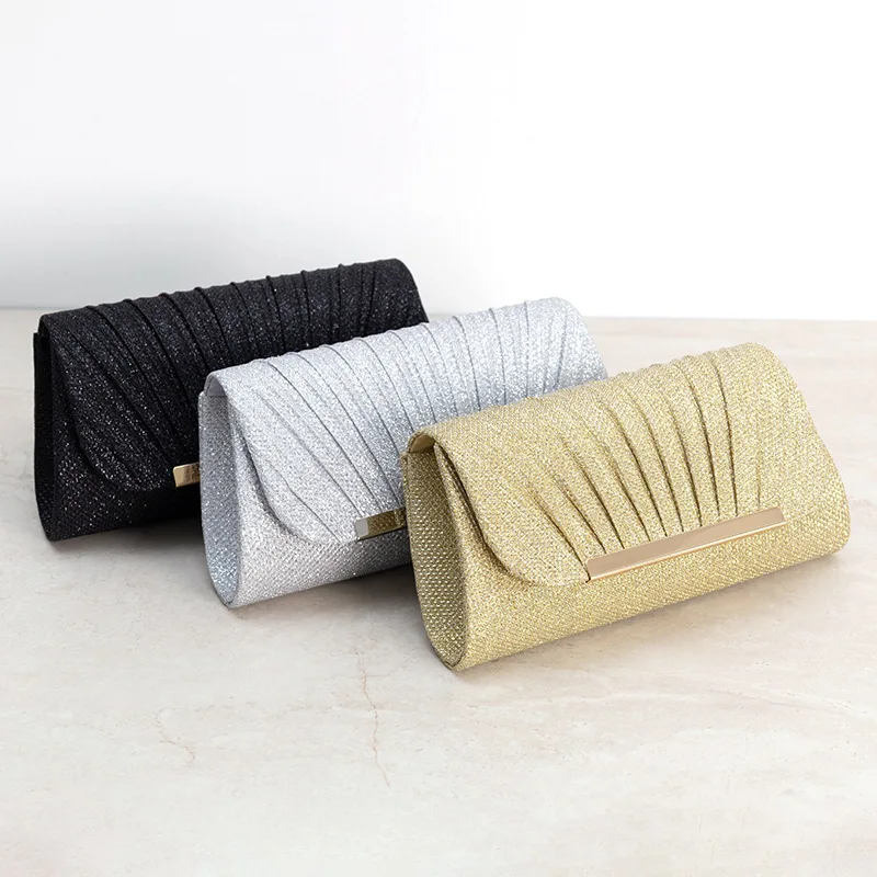 

Shiny Hardware Edge Strip Women's Clutch Bag Shell Pattern Cover Small Square Bag Party Banquet Evening Bag