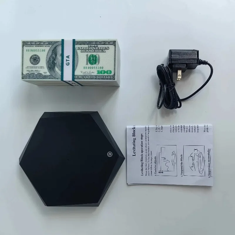 3D printed magnetic levitation money, 360-degree floating LED touch light, home decoration RGB