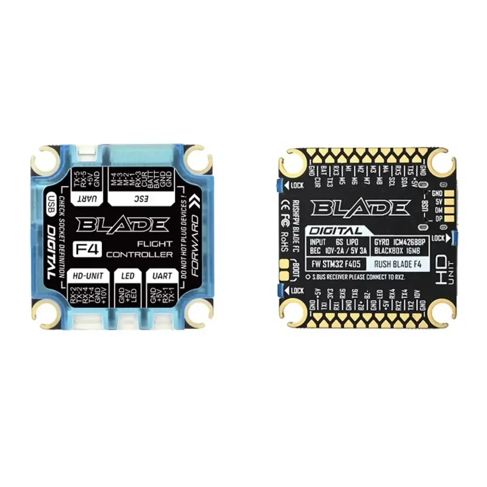 RUSHFPV 2025 جديد RUSH BLADE F405 Stack F405 وحدة تحكم في الطيران مع 50A Sport F4 ESC 128K لطائرة RC FPV حرة بدون طيار