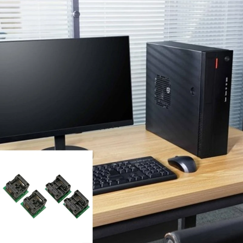 2Pcs SOP8 to DIP8 Programmer Adapter Socket Converter Module with 150mil/200mil Wide-Body Programmer Adapter Socket QXNF