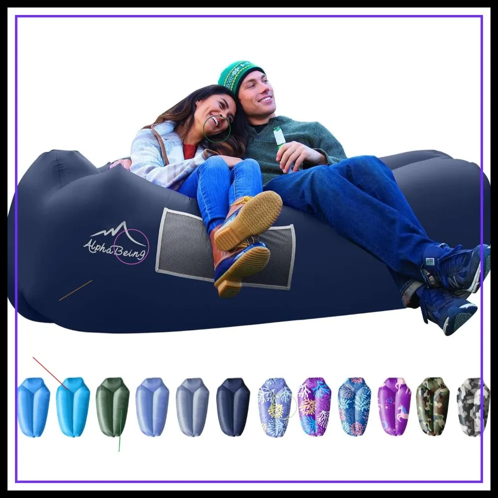 

Надувной шезлонг, воздушный диван для кемпинга, пляжа, заднего двора, портативный гамак с компрессионным мешком, подарки на открытом воздухе