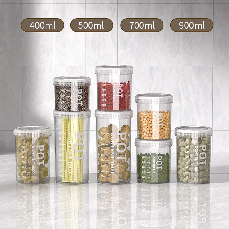 Grain Storage Box Coffee Beans Pasta Storage Tank Moisture-Proof Cereal Dispenser Transparent Snacks Jar Kitchen Food Seal Box