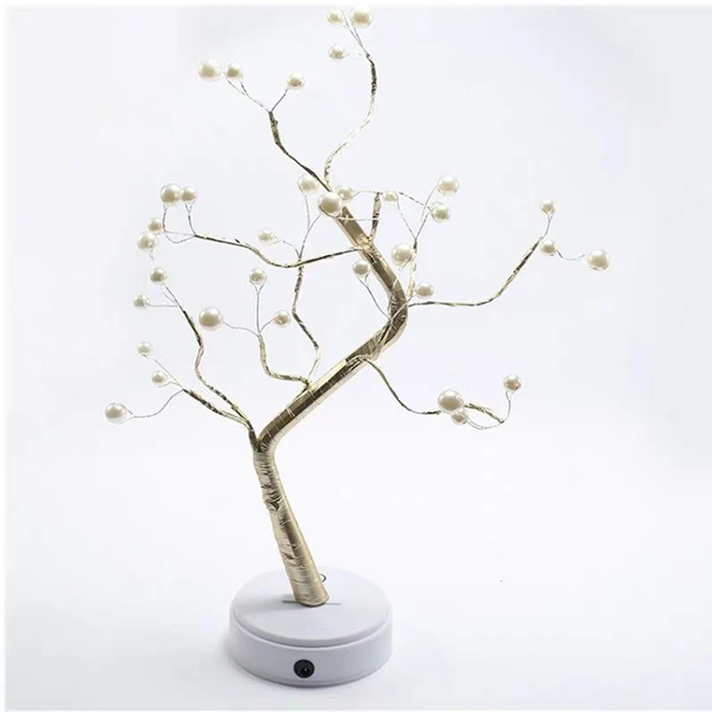 Pearl Firefly Tree Light Touch Switch USB Battery Box Night Light LED Copper Wire Light