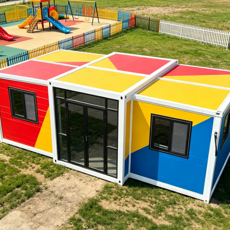 Modular 20ft Foldable Container House Custom Prefab Home Built-in Kitchen Bathroom, Quick Assemble House for Temporary Residence
