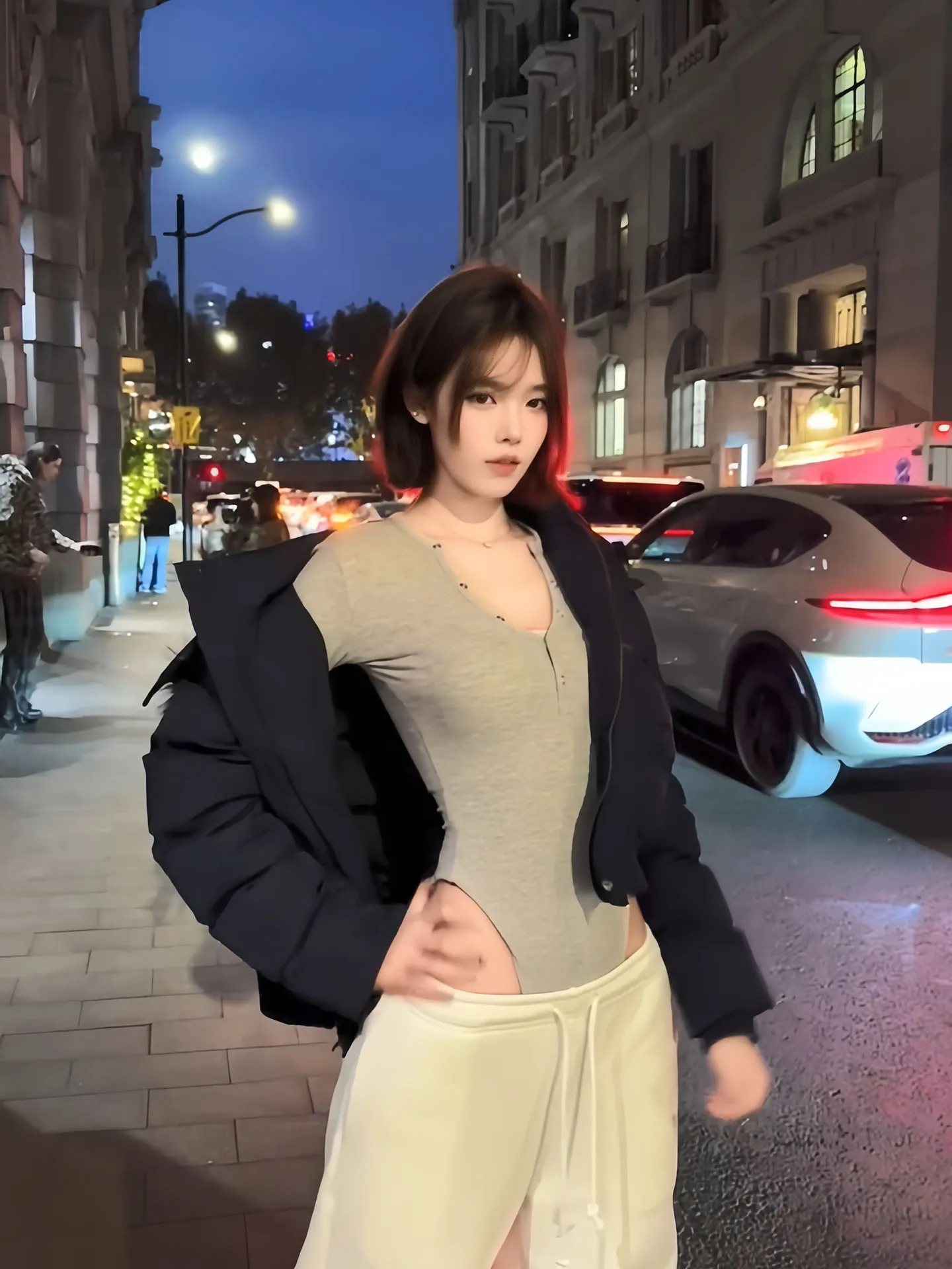 Sexy American Sle Long Sve Bodysuit Women's Autumn Winter Slimming Button up Base Layer T-irt Top High Waist orts